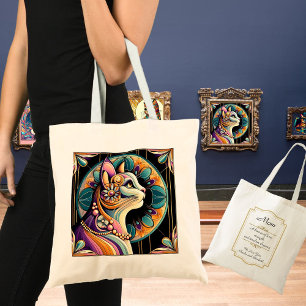 Bolso De Tela Personalizada la mamá gata elegante del Art Deco