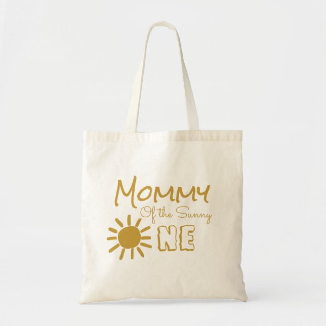 Bolso De Tela Personalizado 1º cumpleaños mamá sol feliz lindo (Frente)
