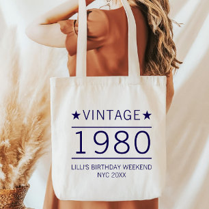 Bolso De Tela Personalizado 20.º 30.º 40.º 50.º 60.º 70 cumpleañ