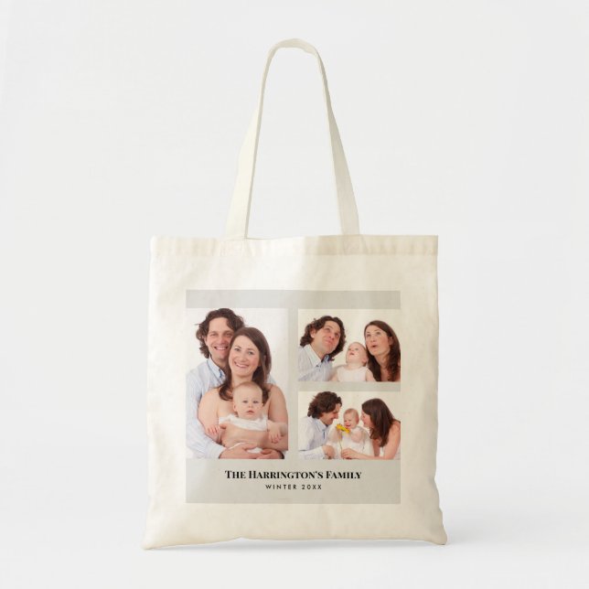 Bolso De Tela Personalizado 3 Secciones Fotos de la familia Marc (Frente)