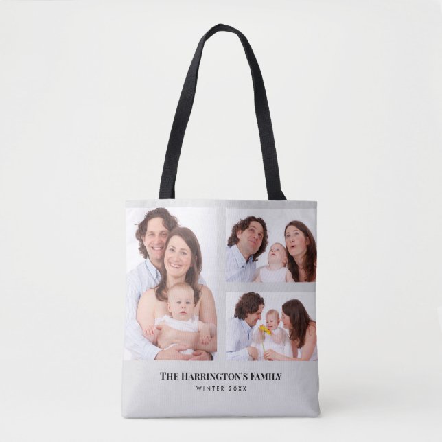 Bolso De Tela Personalizado 3 Secciones Fotos de la familia Marc (Anverso)