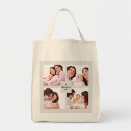 Bolso De Tela Personalizado 4 Sección Collage de fotos de famili