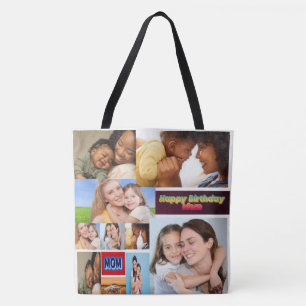 Bolso De Tela Personalizado 7 Collage de fotos Tote Bag