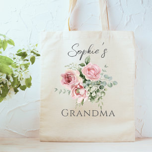 Bolso De Tela Personalizado Abuela Floral Tote Bag