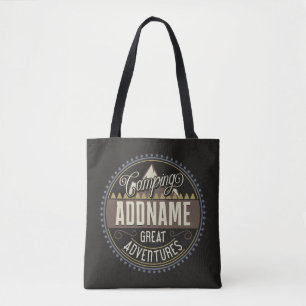 Bolso De Tela Personalizado AGREGAR NOMBRE Familia Camping Reuni