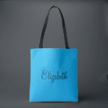 Bolso De Tela Personalizado Añadir Su Nombre O Plantilla De Text<br><div class="desc">Reemplace Su Texto De Nombre De Script Aquí Elegante Diseño Minimalista Moderno Plantilla De Tipografía Sky Shoulder Tote Bag.</div>