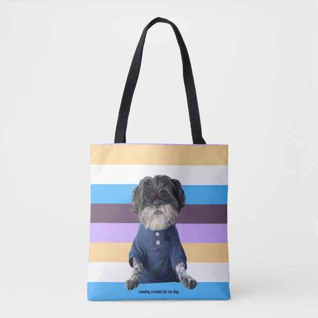 Bolso De Tela Personalizado Añadir su propio perro de texto foto (Anverso)