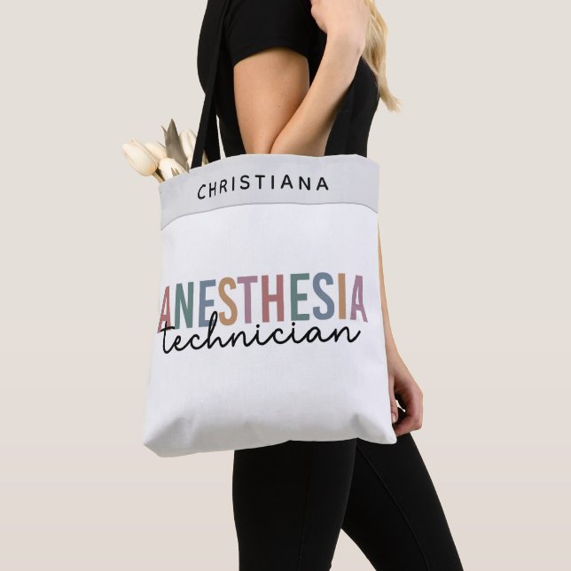 Bolso De Tela Personalizado Anestesia Técnico Retro Anestesia Te (Detalle)