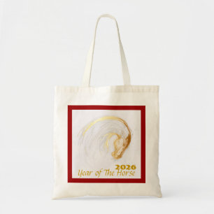 Bolso De Tela Personalizado Año de Caballo Chino Tote de cumplea