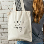 Bolso De Tela Personalizado Año Vintage 40 Aniversario de Guay<br><div class="desc">La bolsa de tote del 40º aniversario del Año Personalizado Vintage o el aniversario de Guay con la tipografía elegante de guión de boho es la manera perfecta de celebrar un acontecimiento histórico. Este tote presenta un diseño vintage clásico e intemporal con una tipografía de guión boho elegante que le...</div>