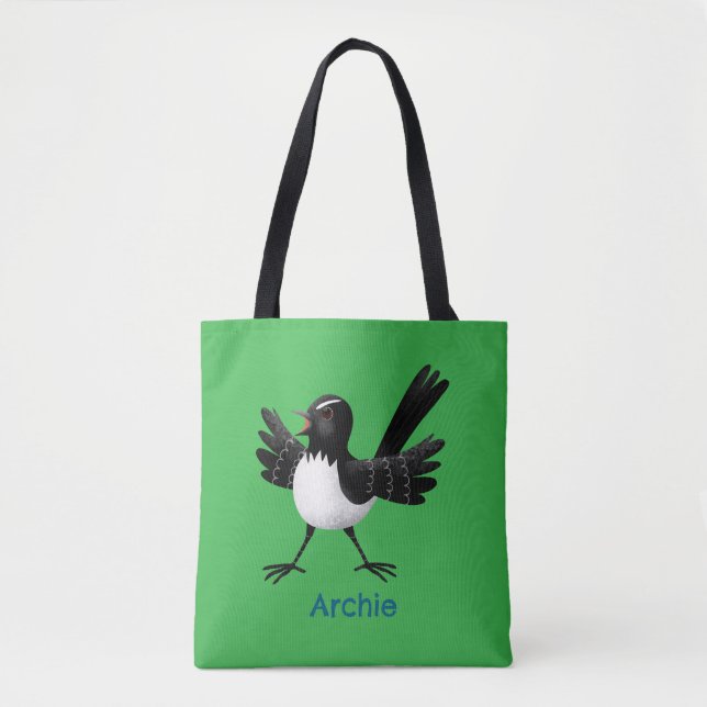 Bolso De Tela Personalizado australiano Willie Wagtail personali (Anverso)