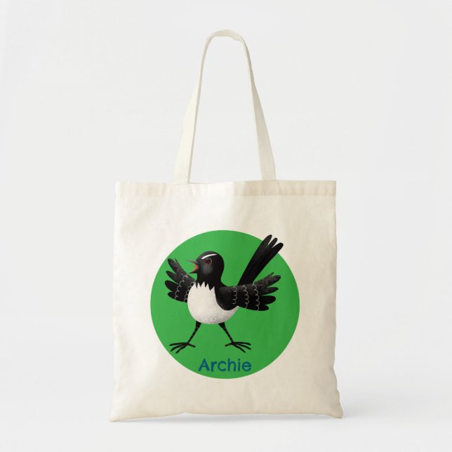 Bolso De Tela Personalizado australiano Willie Wagtail personali (Frente)