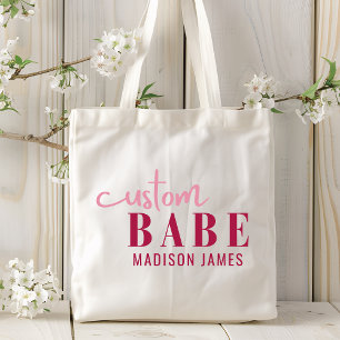 Bolso De Tela Personalizado Babe Gracioso Diciendo Nombre Person