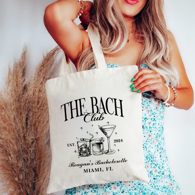 Bolso De Tela Personalizado Bach Club Bachelorette Retro Cóctel  (Subido por el creador)