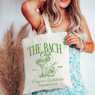 Bolso De Tela Personalizado Bachelorette Retro Cocktail Green