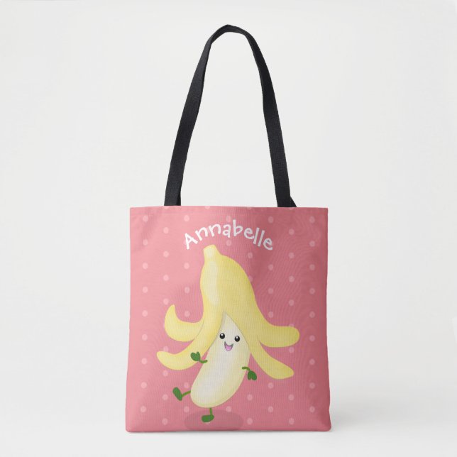 Bolso De Tela Personalizado bananero bailador de Cute Kawaii (Anverso)
