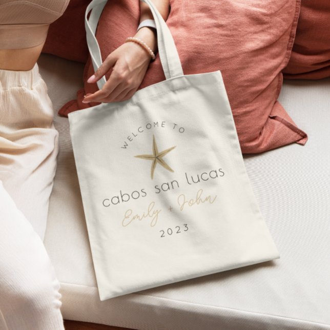 Bolso De Tela personalizado BEACH bodas bienvenida pez estrella  (Subido por el creador)