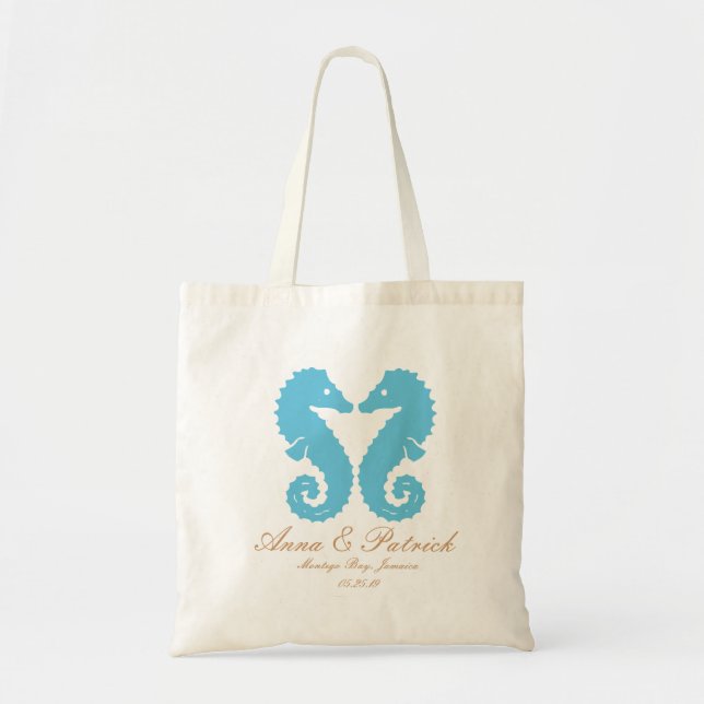 Bolso De Tela Personalizado besando la boda del (Frente)