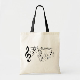 Bolso De Tela Personalizado blanco y negro: profesor de música d