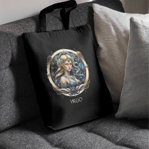 Bolso De Tela Personalizado Blue Gold Celestial Virgin Fantasy V