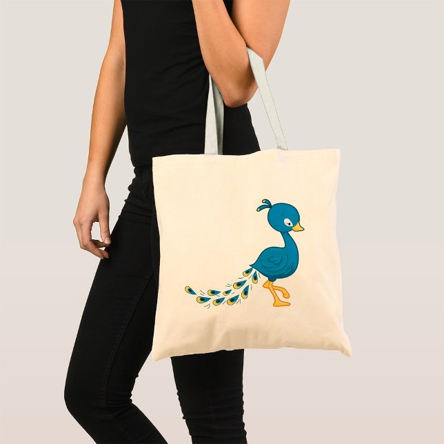Bolso De Tela Personalizado Blue Peacock Bird (Subido por el creador)