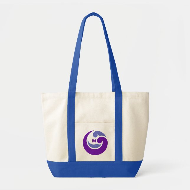 Bolso De Tela Personalizado Blue Wave Logo Shopping (Frente)