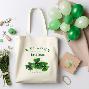 Bolso De Tela Personalizado Boda irlandés Bag Green Clovers