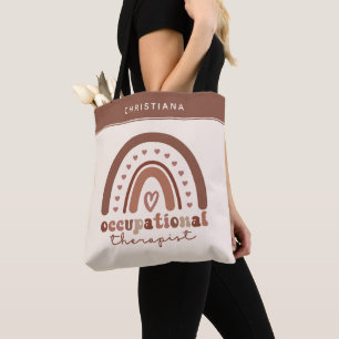 Bolso De Tela Personalizado Boho Arcoiris contra terapeuta ocupa