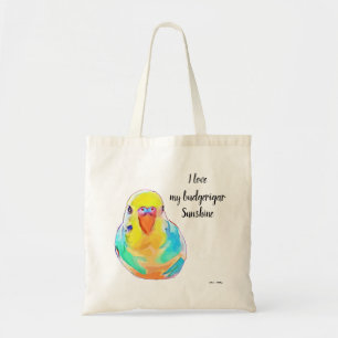 Bolso De Tela Personalizado Bonito me encanta mi Parakeet Budger