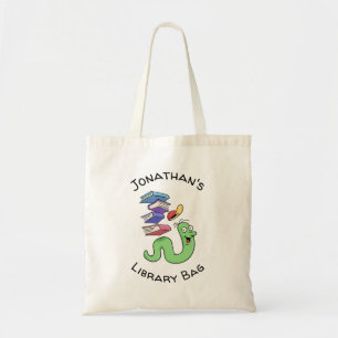 Bolso De Tela Personalizado Bookwors Carteniendo Libros Con Su N