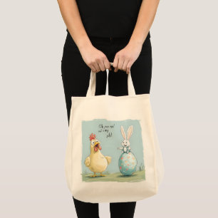 Bolso De Tela Personalizado Bunny Chick Egg Easter Fun