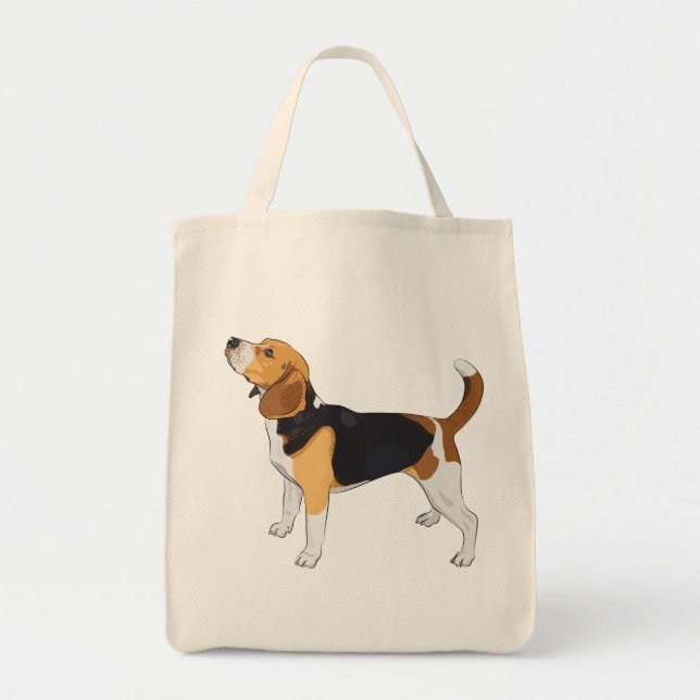 Bolso De Tela Personalizado Cachorro Perro Perro Lover Beagle Gr (Frente)