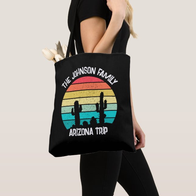 Bolso De Tela Personalizado Cactus Sunset Arizona Desierto (Detalle)