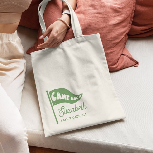 Bolso De Tela Personalizado Camp Bach Bachelorette Mountain Favo (Subido por el creador)