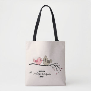 Bolso De Tela Personalizado cariñoso en la rama Día de San Valen