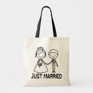 Bolso De Tela Personalizado casada y Boda negro groom