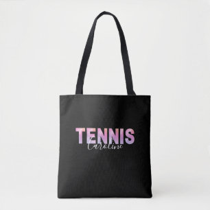 Bolso De Tela Personalizado Chica de Tenis Jugador Cuto de nombr