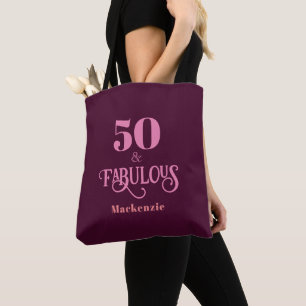 Bolso De Tela Personalizado Cincuenta y Fabuloso Borgoña