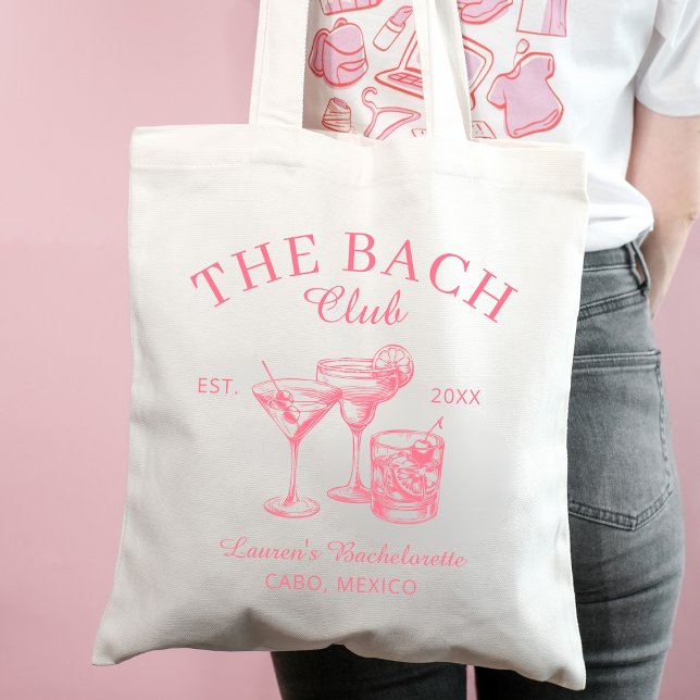 Bolso De Tela Personalizado Club Beach Bachelorette Party Bride  (Subido por el creador)