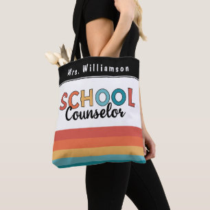 Bolso De Tela Personalizado Consejero Escolar Consejero Retro