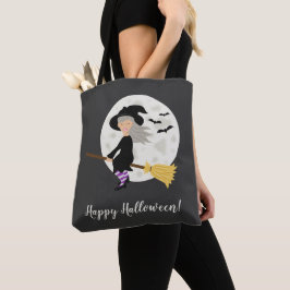 Bolso De Tela Personalizado curado Chica de brujas y feliz texto
