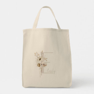 Bolso De Tela Personalizado Cushion de flor silvestre blanca y n
