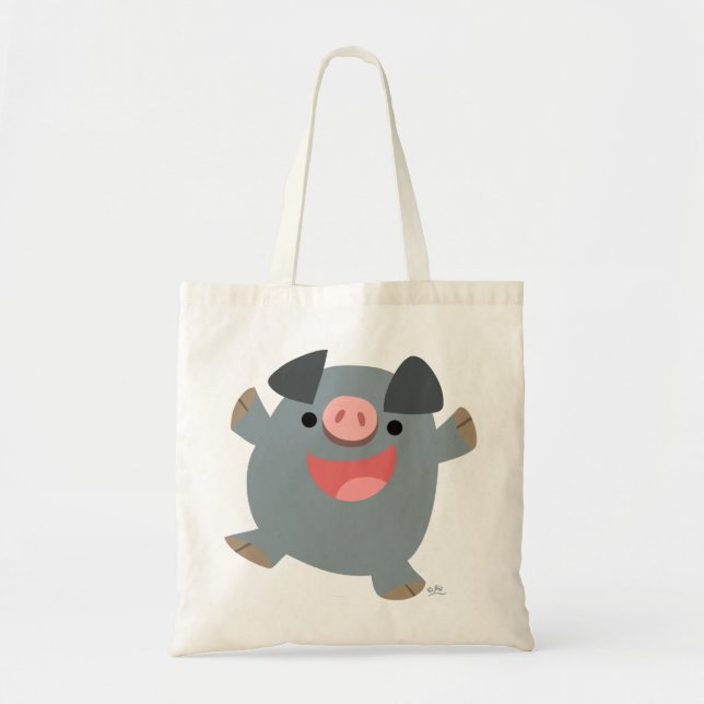 Bolso De Tela Personalizado Cute Bouncy Pig Bag (Frente)