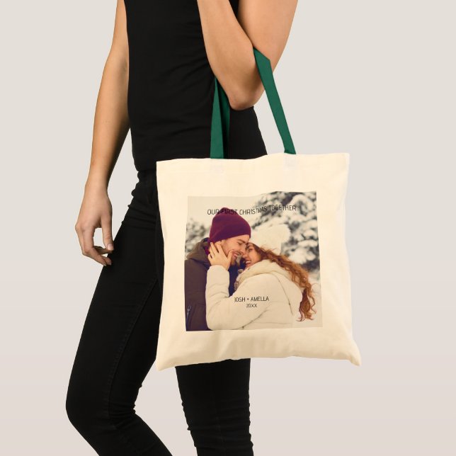 Bolso De Tela Personalizado Cute Couple Foto (Anverso (producto))