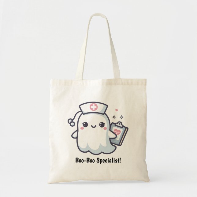 Bolso De Tela Personalizado Cute Ghost Nurse Halloween (Frente)