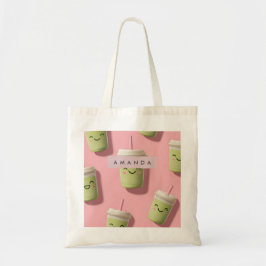 Bolso De Tela Personalizado Cute Kawaii Pastel Smoothie Matcha