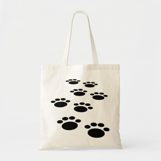 Bolso De Tela Personalizado Cute Mascota Paw Trail (Frente)
