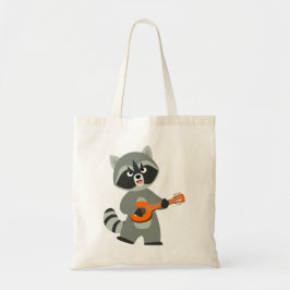 Bolso De Tela Personalizado Cute Raccoon Jugando Banjo