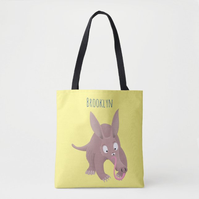 Bolso De Tela Personalizado de aardvark gracioso (Anverso)