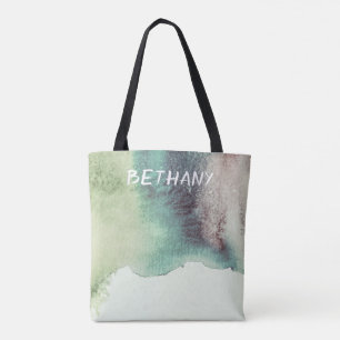 Bolso De Tela personalizado de acuarela tote elegante personaliz